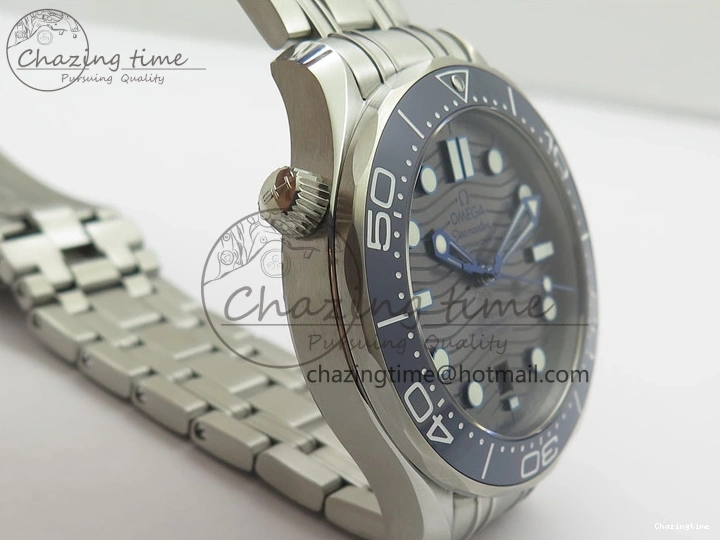 0102 Seamaster Diver 300M ORF 1:1 Best Edition Blue Ceramic Gray Dial on SS Bracelet A HighQuality 7867